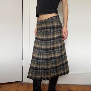 Diane Von Furstenberg Checkered Midi Skirt - Black and Brown